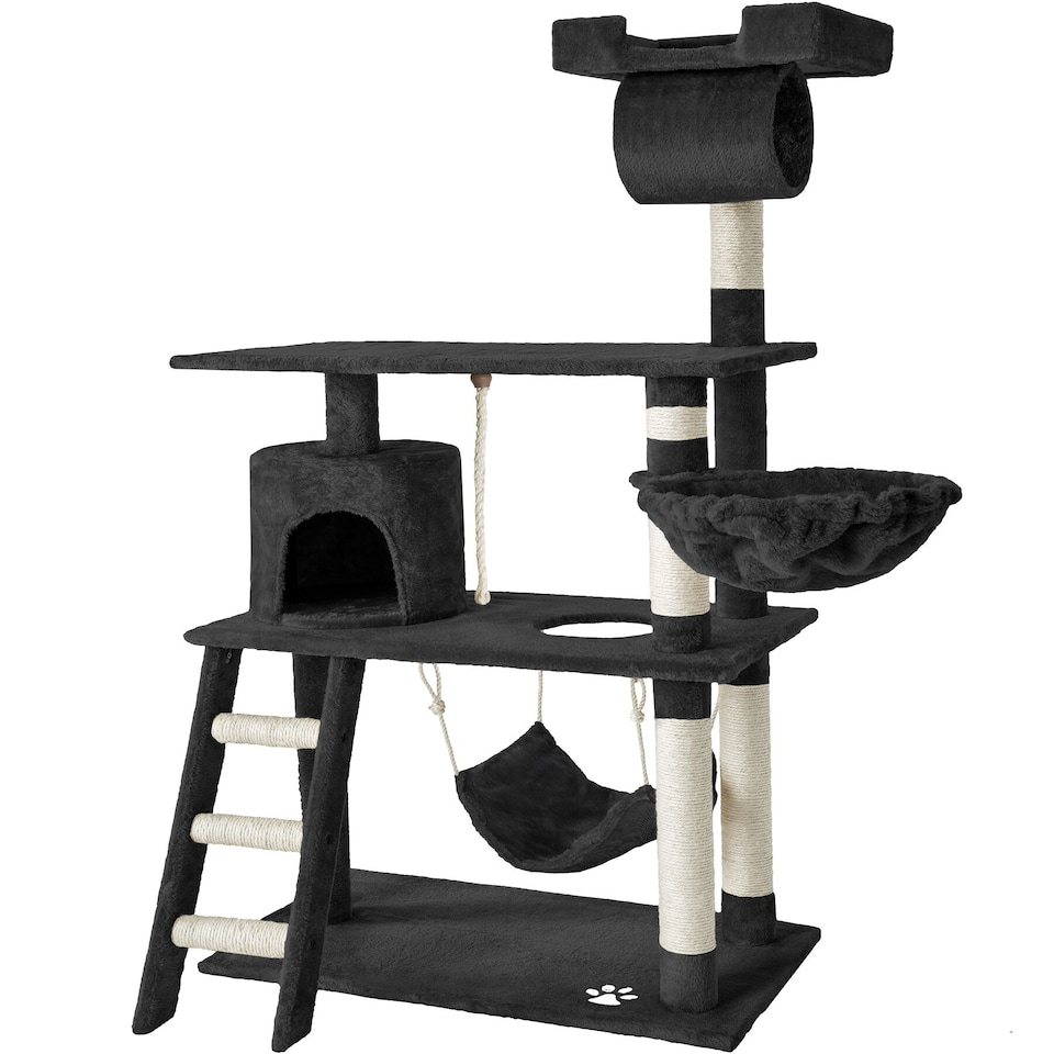 image 1 of Cat Tree Marcel - 141 cm, sisal cat scratching post | Black | black | One Size | 1