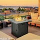 image 2 of Outsunny Outdoor Propane Gas Fire Pit Table w/ Rain Cover, 40000 BTU, Black
