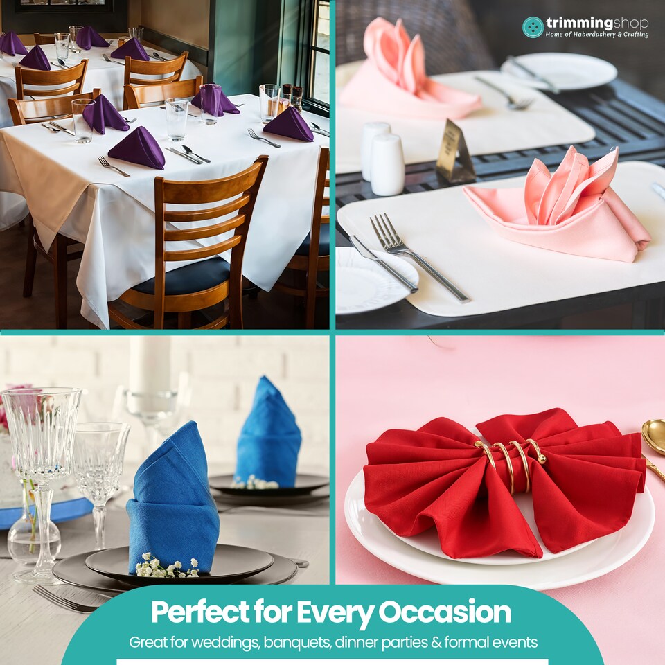 image 1 of 1pc Polyester Table Napkins, Wrinkle-Resistant Cloth Napkin - 20 Inch