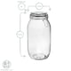 image 3 of Argon Tableware 6x Glass Storage Jars & Labels Set - 2 Litre - 4 Colour Seals Airtight Kitchen Storage Container Preserving Jar