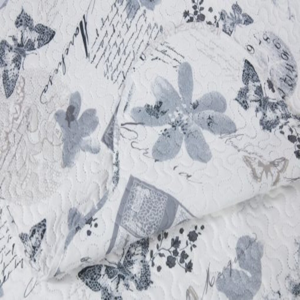 image 1 of Hemmingway Bedspread King Bed Silver Grey | Grey