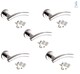 image 1 of Golden Grace 5 Sets Arched T-Bar Door Handle Lever on Round Rose in Polished Chrome with Latch and Hinges | Chrome | 5 Set