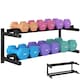 image 2 of SPORTNOW Wall-Mounted Dumbbell Rack, 2-Tier Weight Rack, Space-Saving Dumbbell Stand, Multi-Functional organiser for Kettlebells and Yoga Mats, for Home Gym, Black