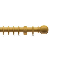 28mm Wooden Antique Pine Curtain Pole Set 50cm Brown | Brown