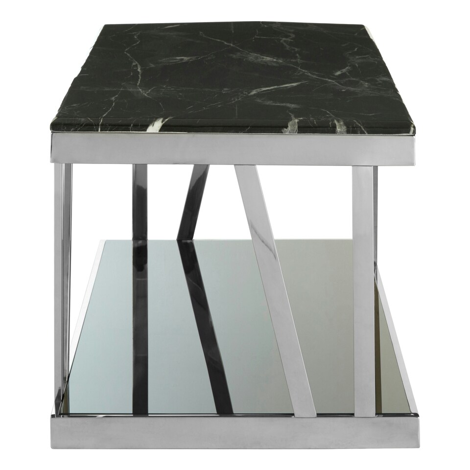 image 1 of Interiors By Premier Durable Marble Top Coffee Table, Contemporary Display Table For Lounge, Sleek Outdoor Decorative Table Black