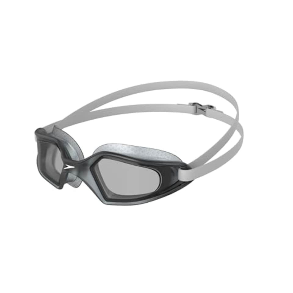 image 1 of Speedo Unisex-Adult Hydropulse Swimming Goggle | Comfortable Fit | Adjustable Design Goggles, White/Elephant/Light Smoke, One Size