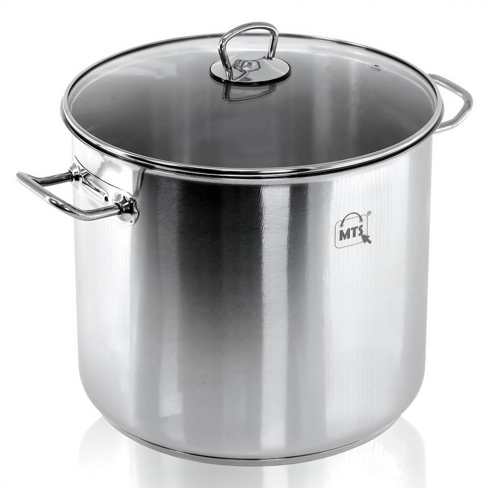 image 1 of MTS Stainless Steel Stock Pot Cooking Pan Silver 20L