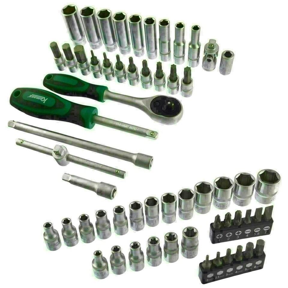 image 1 of 1/4" Drive Metric MM Socket And Accessory Set 58pc 4mm - 14mm LSR42