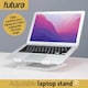 image 4 of Futura Laptop Stand Adjustable Portable Riser, White Foldable Aluminium Holder for MacBook AirPro and 11 to 17 inch Laptops | White | White | One Size | 1