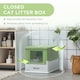 image 5 of PawHut Hooded Cat Litter Box, Pet Toilet w/ Scoop, Tray - Light Green