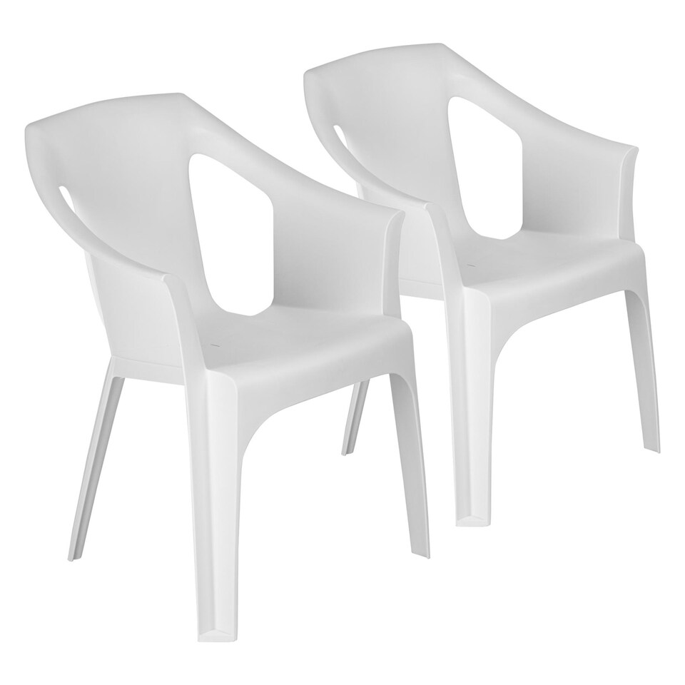 image 1 of Resol Cool Garden Dining Chairs - White - Pack of 2 | White | White