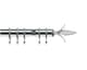 image 1 of 35mm Fixed Length Metal Curtain Pole Set Chrome Fleur de Lys Finial 130cm | Silver | Silver
