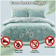 image 3 of VELVETIO Birdie Blossom Printed Duvet Cover Set Reversible Polycotton Beddings Blue | Duck Egg | Super King