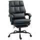 image 1 of HOMCOM Executive Office Chair with Footrest, PU Leather High Back Desk Chair with Lumbar Support, Swivel Computer Chair with Adjustable Height and Padding Armrests, Black