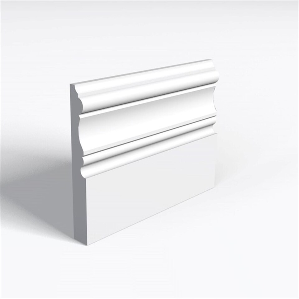 Pack of 10 (Total 10 Units) - Moisture Resistant MDF Primed Derby Skirting Board - 25mm (T) x 119mm (H) x 4200mm (L)