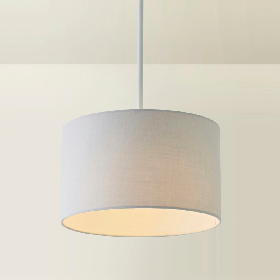 image 1 of ValueLights Reni Small Grey Fabric Pendant Shade Grey