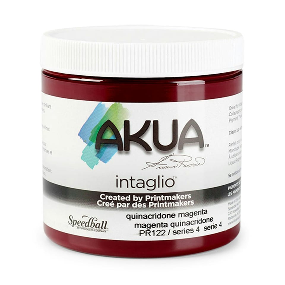 Speedball Intaglio Water Based Printing Ink, Quinacridone Magenta, 8oz