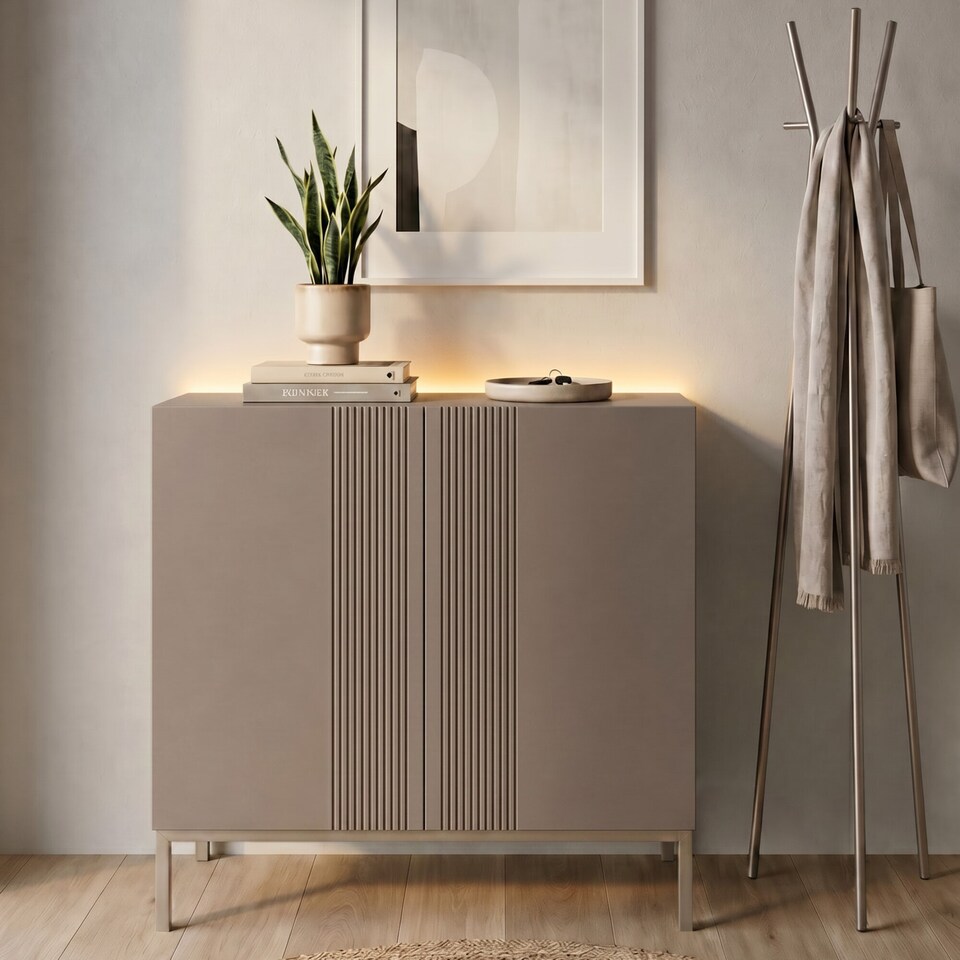 image 1 of Frank Olsen Furniture Iona Tall Sideboard in Grey | Grey | Grey | 1