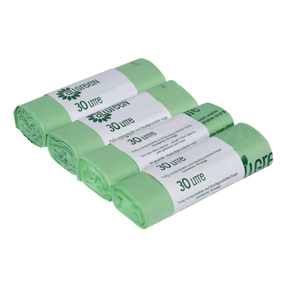image 1 of All-Green 30 Litre Compostable Food Waste Bin Liners - 4 Rolls