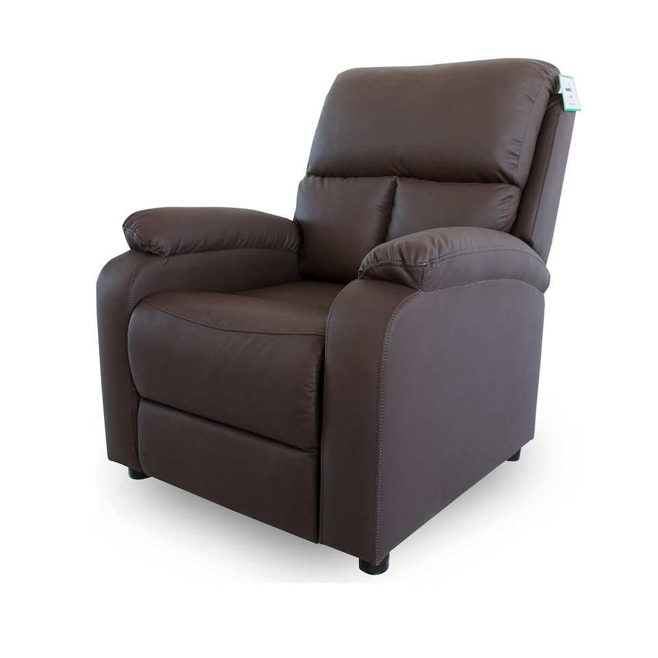 image 1 of Venus PU Leather Manual Recliner Chair with Plush Cushioning & Ergonomic Support - Brown