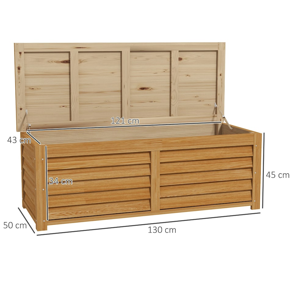 image 1 of Outsunny 292L Outdoor Storage Box for Patio, Pool, Light Brown 