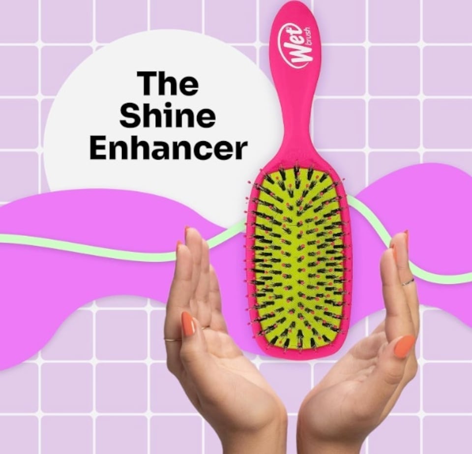 image 1 of WetBrush Shine Enhancer Brush, Intelliflex & Boar, Pink
