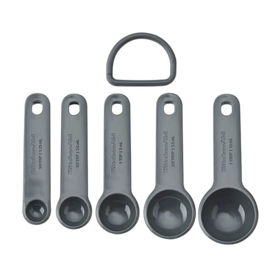 image 1 of KitchenAid 5 Piece Measuring Spoon Set Charcoal Grey