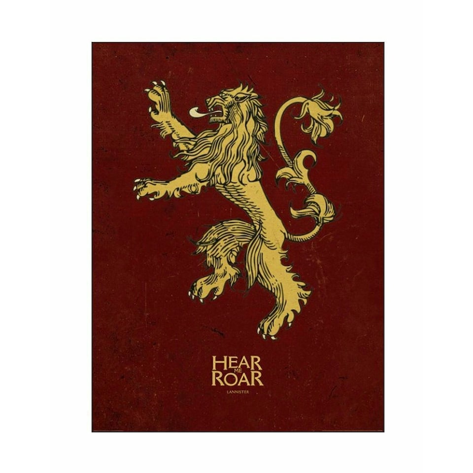 image 1 of Game of Thrones Lannister Poster - Burgundy/Gold - One Size