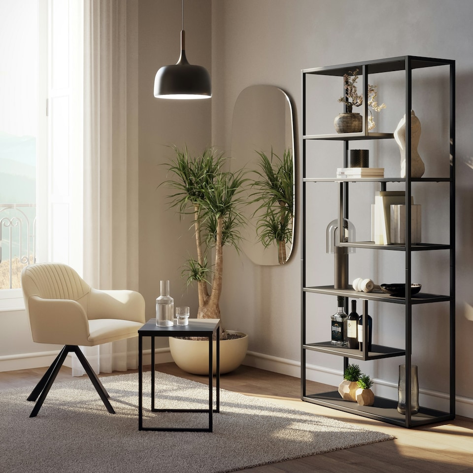 image 1 of Shelving Unit Venda - with 6 compartments Black