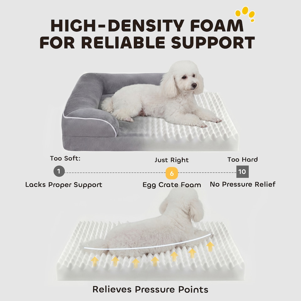 image 1 of PawHut Dog Sofa Bed, Washable Pet Bed with Non-Slip Bottom, Grey
