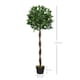 image 5 of Outsunny Artificial Bay Laurel Topiary Trees w Pot Fake, Set Of 2 120cm4FT Indoor Greenery Plant Home Office Garden Decor Green