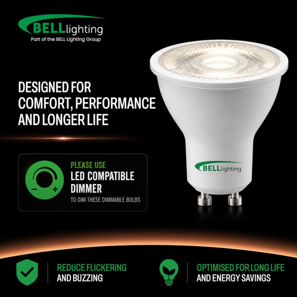 image 1 of BELL Lighting GU10 LED Spotlight 4.4W Energy Saving Light Bulbs Natural White 4000K