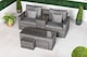 image 4 of Havana 2 Seat Modular Sofa Rattan Garden Balcony Furniture Set Outdoor Drinks Cooler Table, Coffee Table & Stools | Grey | Grey | Two Seater