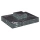 image 1 of Harbour Housewares Black Marble Glass Table Set - Rectangular Placemats + Coasters - 30 x 20cm Black