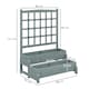image 7 of Outsunny 2-Tier Wooden Raised Bed with Trellis and Drainage Holes, Brown 