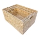image 2 of Small Rectangular Water Hyacinth Storage Basket | Brown | Brown | S