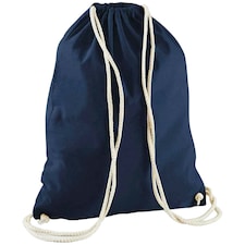 Westford Mill Cotton Drawstring Bag - French Navy - One Size (UTRW9129) Blue | One Size