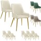 image 9 of Dining Chair Avane - velvet look, padded armchair, high backrest and armrests - Set of 2 Cream | Beige