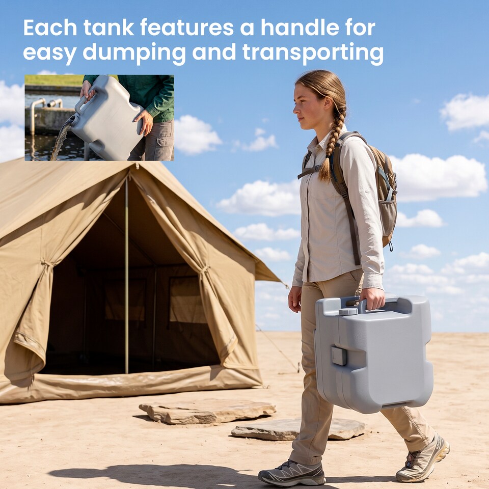 image 1 of Outsunny 20L Camping Toilet Portable Travel WC Caravan Picnic Fishing Restroom