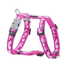 Dog H-Harness Design Camouflage Hot Pink Pink | M