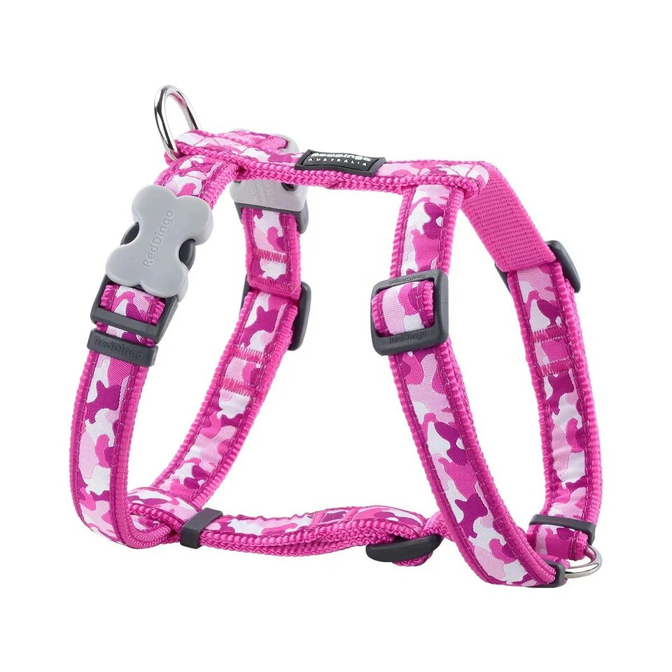 image 1 of Dog H-Harness Design Camouflage Hot Pink Pink | M