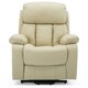 image 2 of Chester Single Motor Rise Recliner Bonded Leather Heat & Massage Chair (Cream)