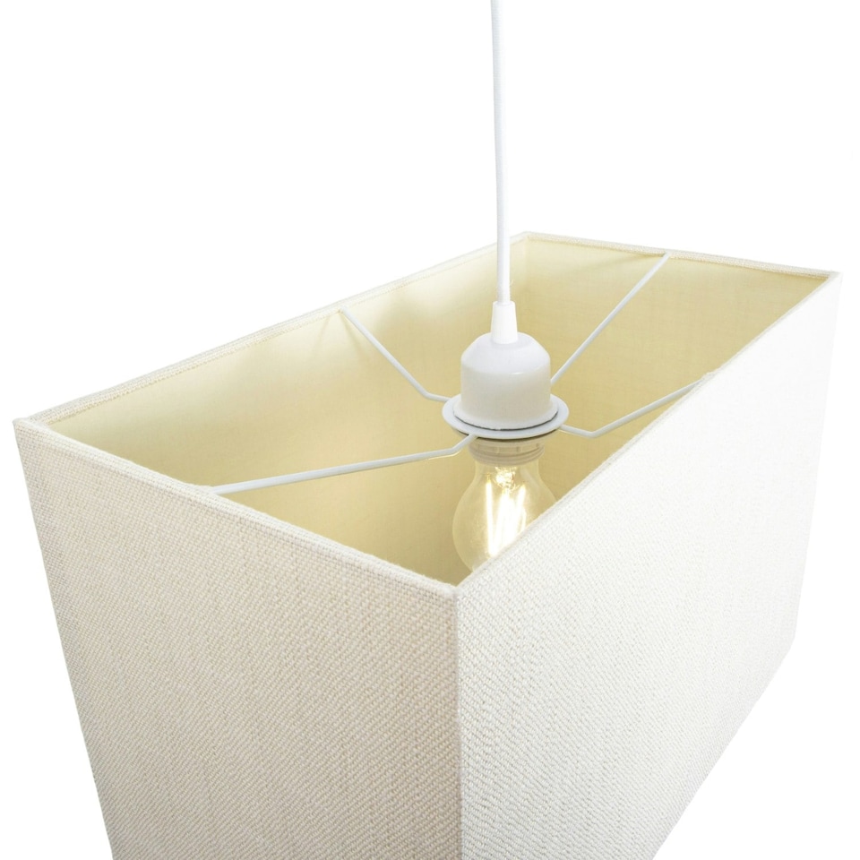 image 1 of Large Rectangular Cream Linen Fabric Lamp Shade for Table and Floor Lamp Bases | Cream | Cream | 1