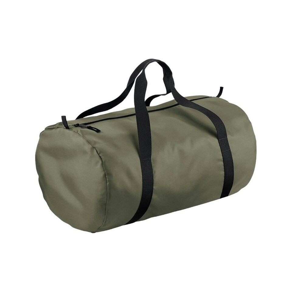 BagBase Packaway Barrel Bag - Olive Green/Black - One Size Green | One Size