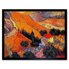 Vincent Van Gogh Landscape House Ploughman 1889 Framed Wall Art Print