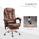 image 7 of Vinsetto Office Chair with 6 Point Massage and Back Heat, Microfiber Desk Chair with Footrest Adjustable Height and Swivel Wheels, Back Reclining, Brown