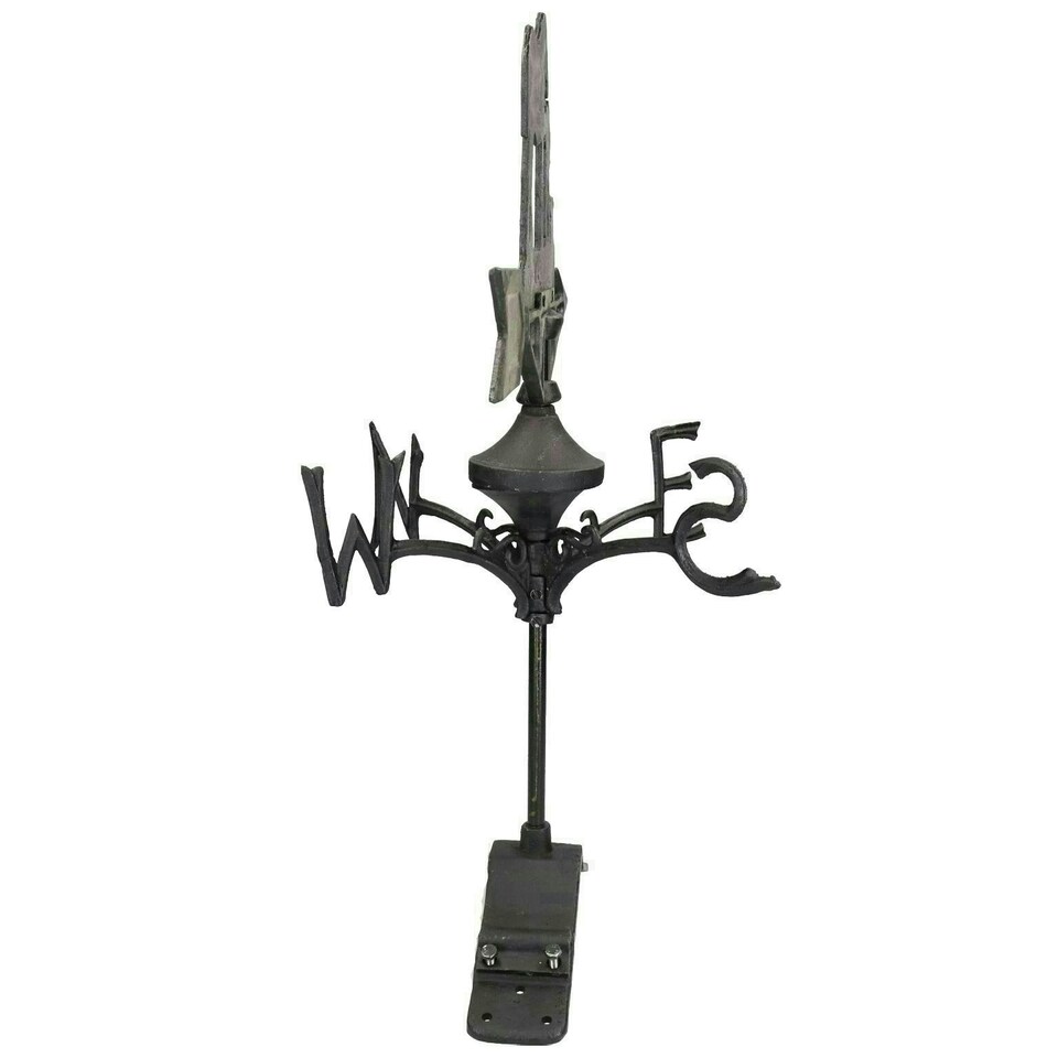 image 1 of Horse / Mare Farrier Weather Vane Vain Ridge Mount House Roof Cast Iron Shoe