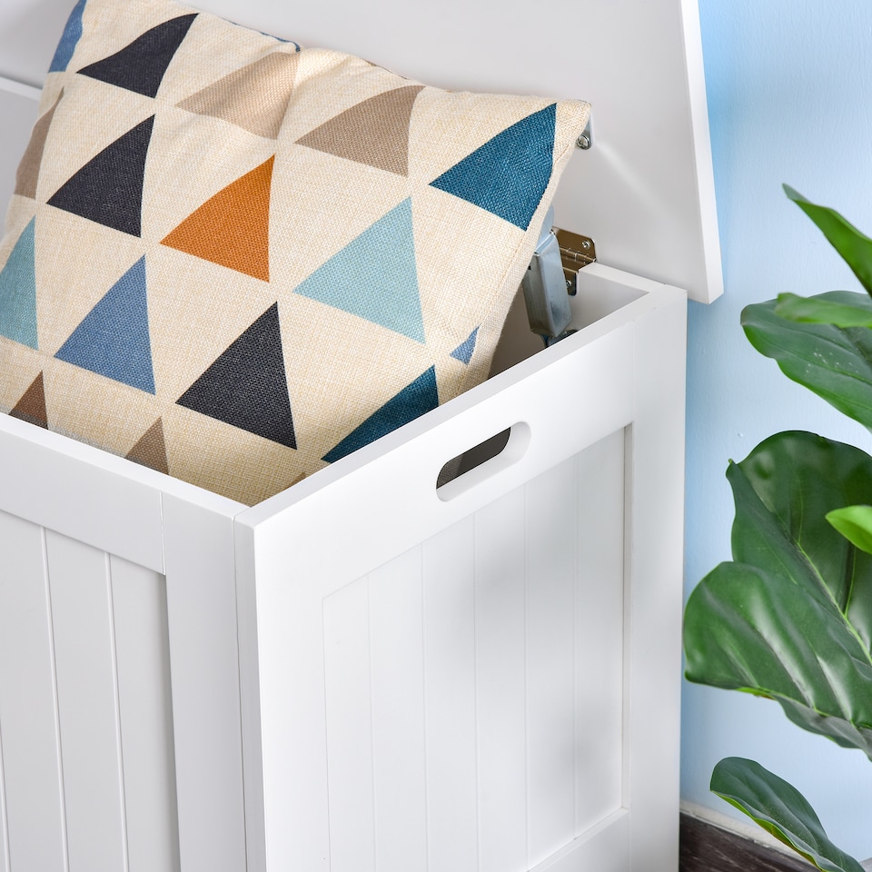image 1 of HOMCOM Storage Box Toy Chest Cabinet Unit Organizer with Safety Hinges White