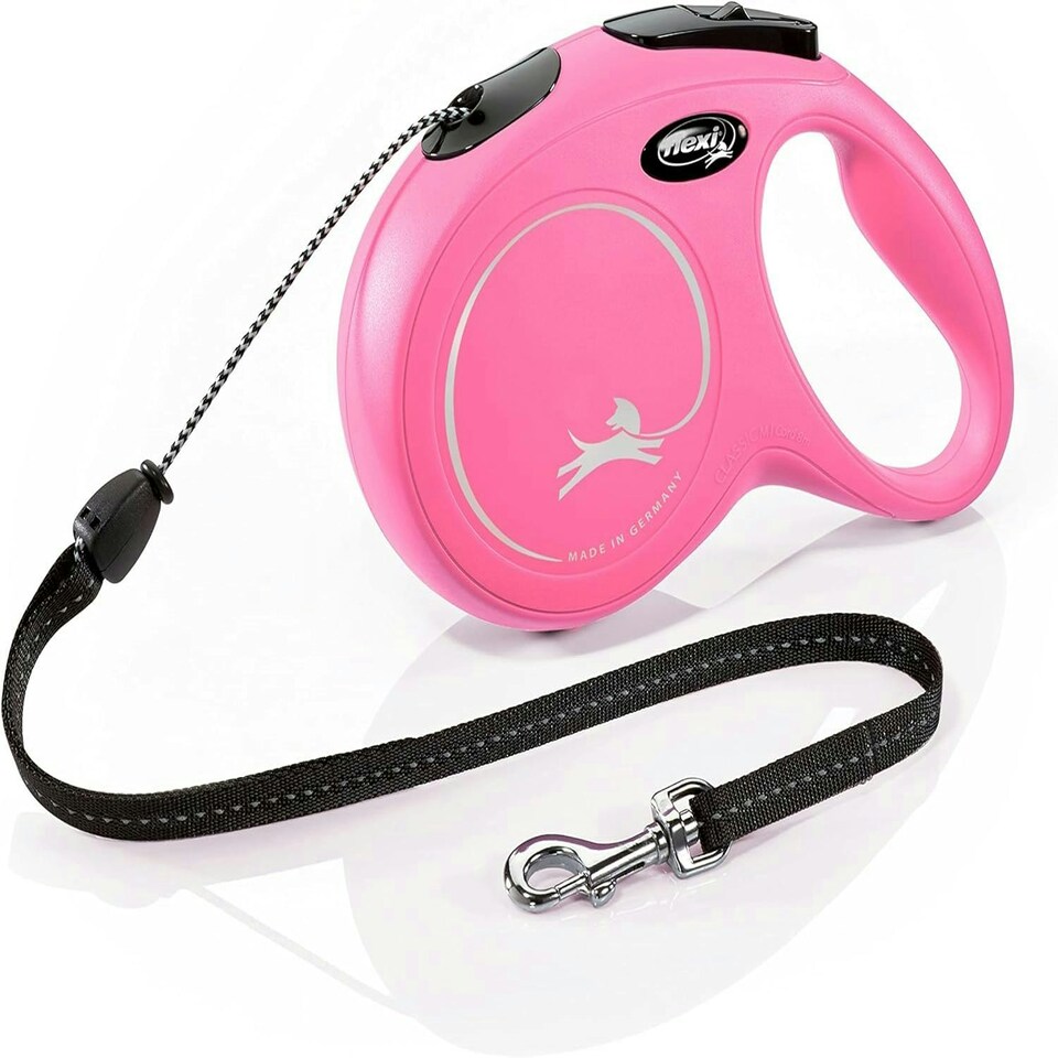 Flexi New Classic Cord Medium 8m Pink Retractable Dog Leash/Lead for dogs up to 20kgs/44lbs N/A