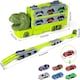 image 2 of Portable Dinosaur Race Track Truck Toy Car Transport Carrier Play Set with 6 Racing Cars – Educational and Storage Toy for Kids
